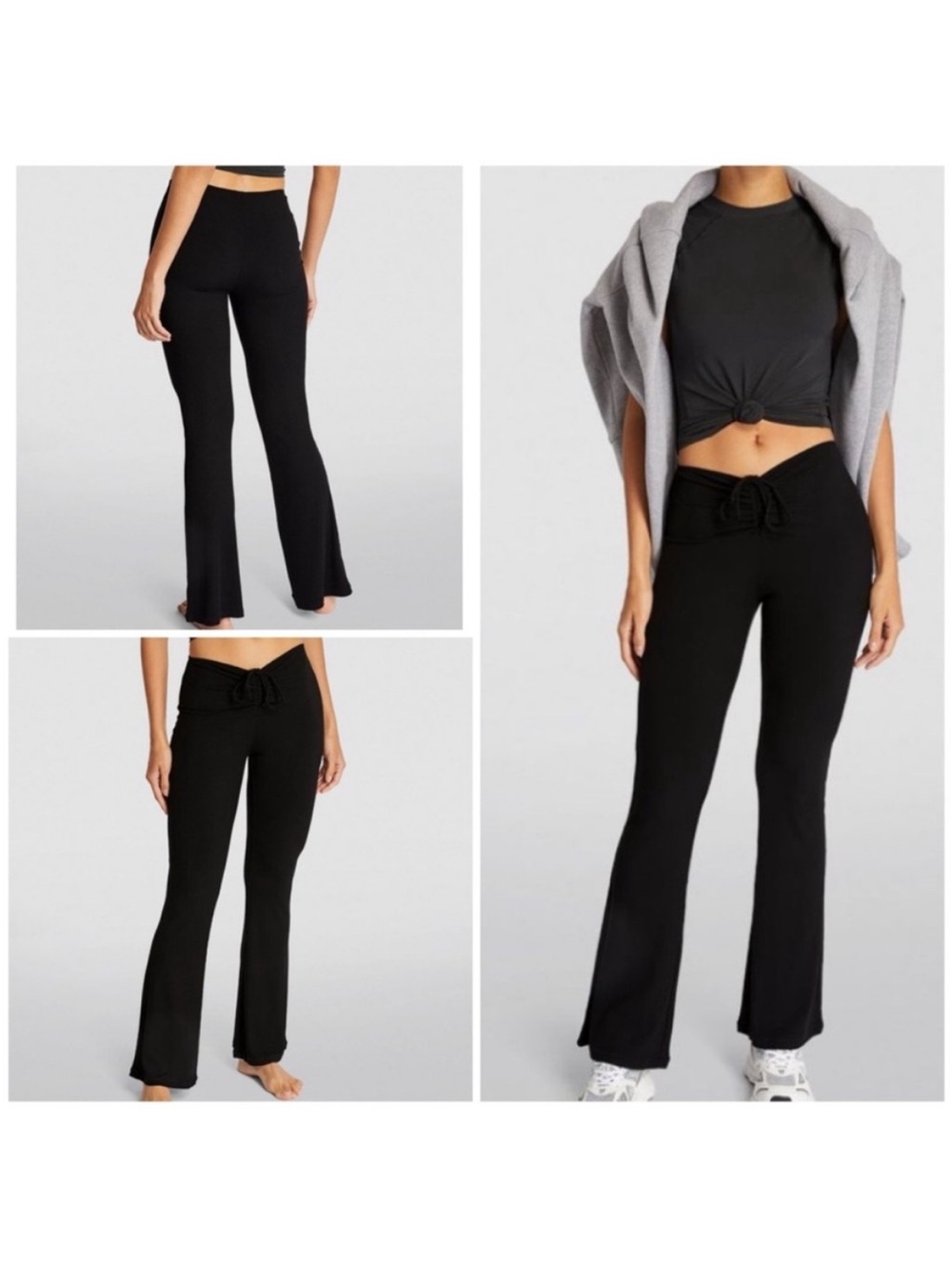 SKIMS Black Tie-Waist Flare Lounge Pants